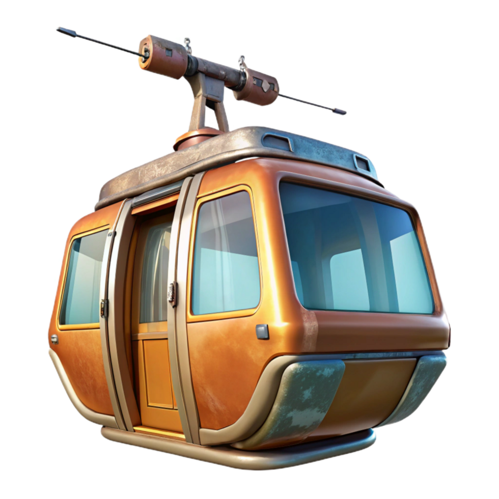 serene creative Sky Tram Isolated Futuristic Transportation Transparent Background exclusive png