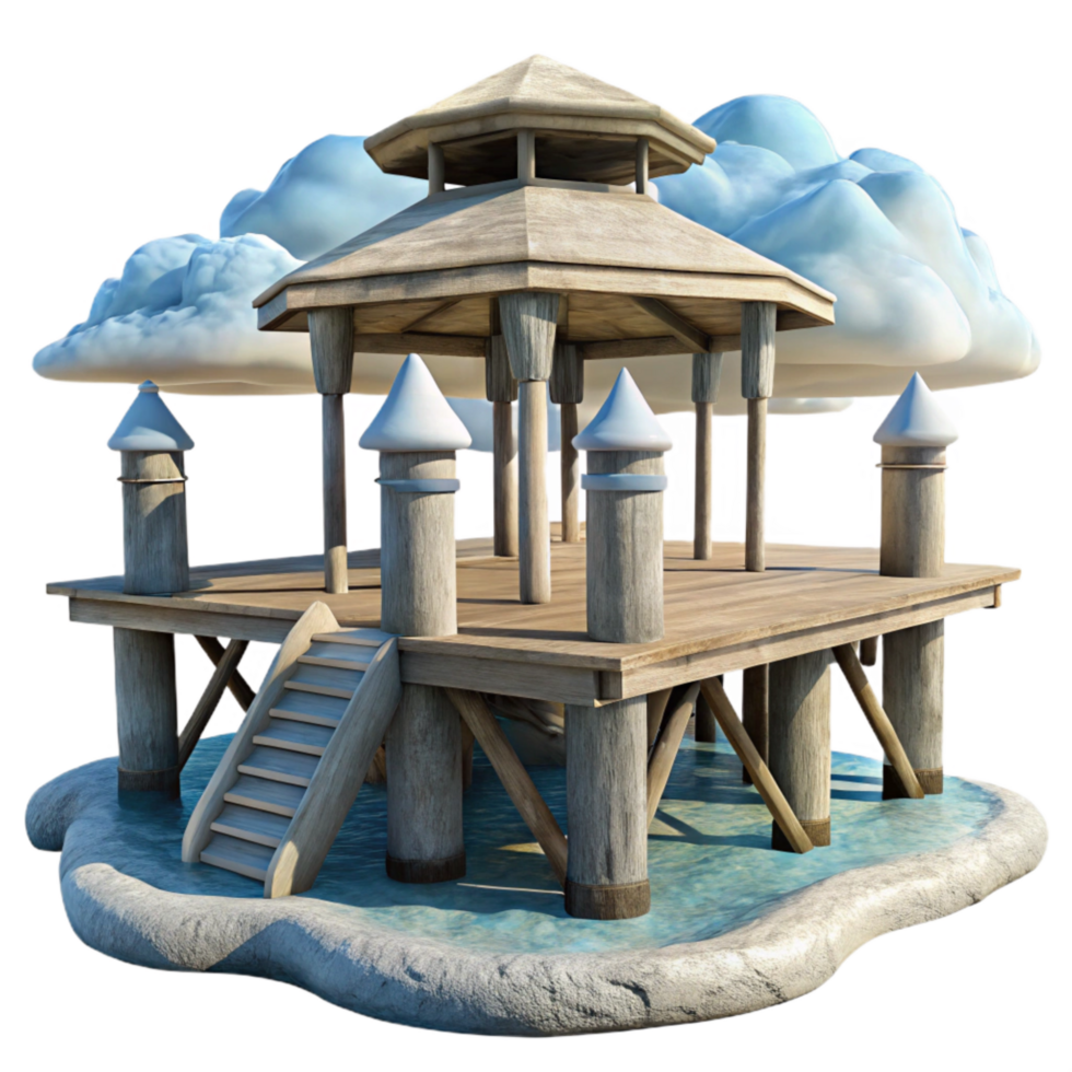 extraordinary minimalist Sky Pier Cutout Modern Design Isolated Element detailed png