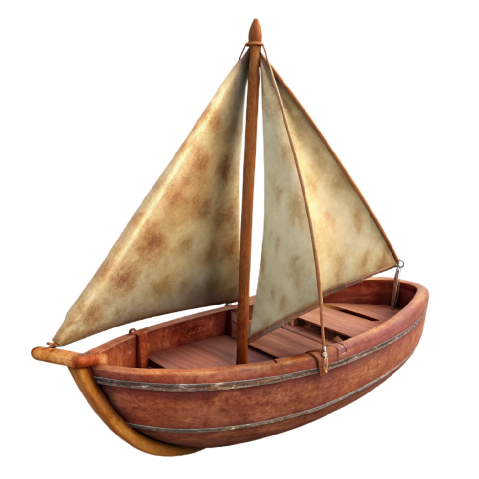 stunning contemporary Small Sailboat with Brown Sails Transparent original png
