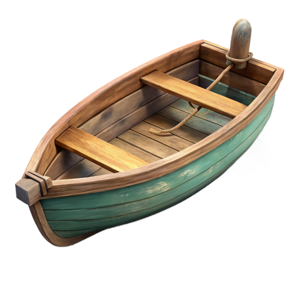 beautiful abstract Small Wooden Boat on a Lake Transparent Background png