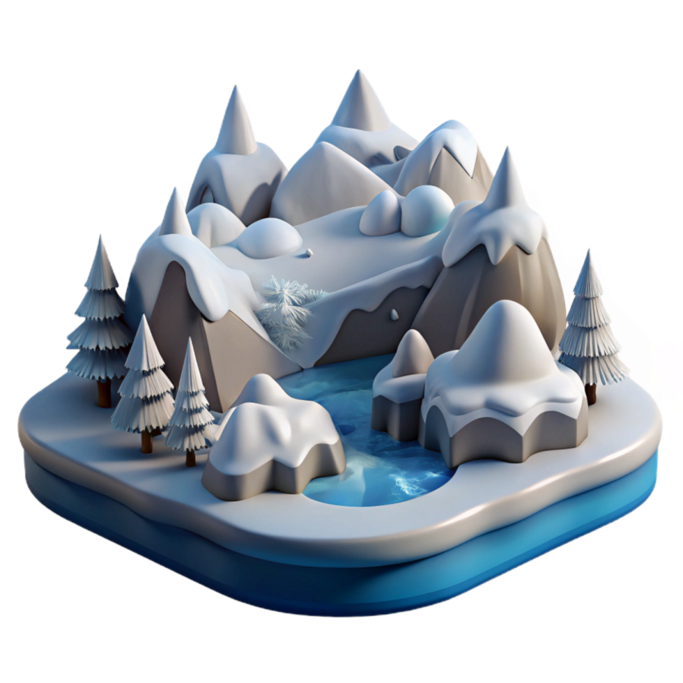 elegant classic Snow Covered Fjord Shore Cutout with Crisp Detail premium png