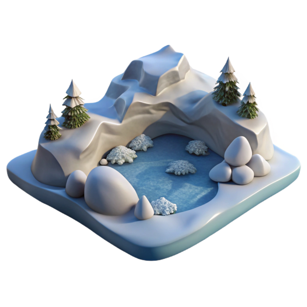 beautiful vintage Snow Covered Fjord Shore Cutout with Crisp Detail exclusive png