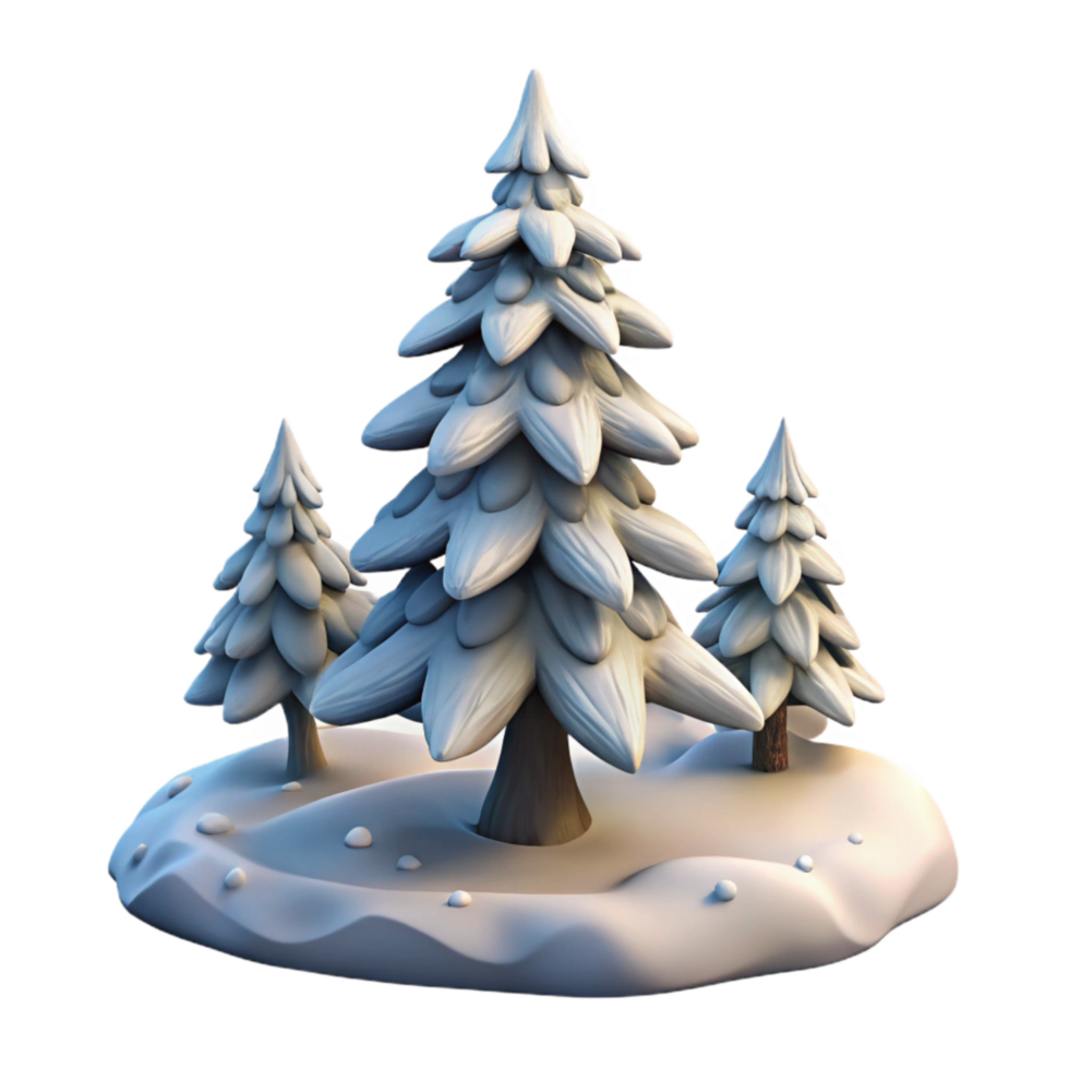 elegant minimalist Snow Covered Pine Trees Cutout Winter Landscape png
