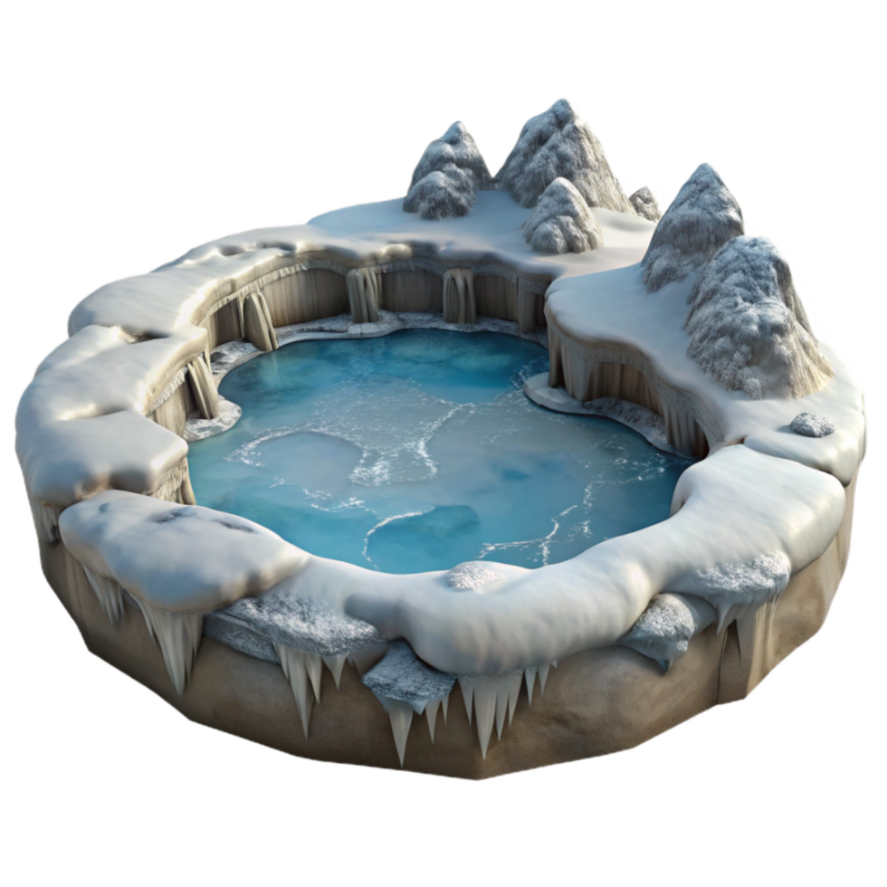 impressive contemporary Snow Covered Frozen Lake Transparent Background original png