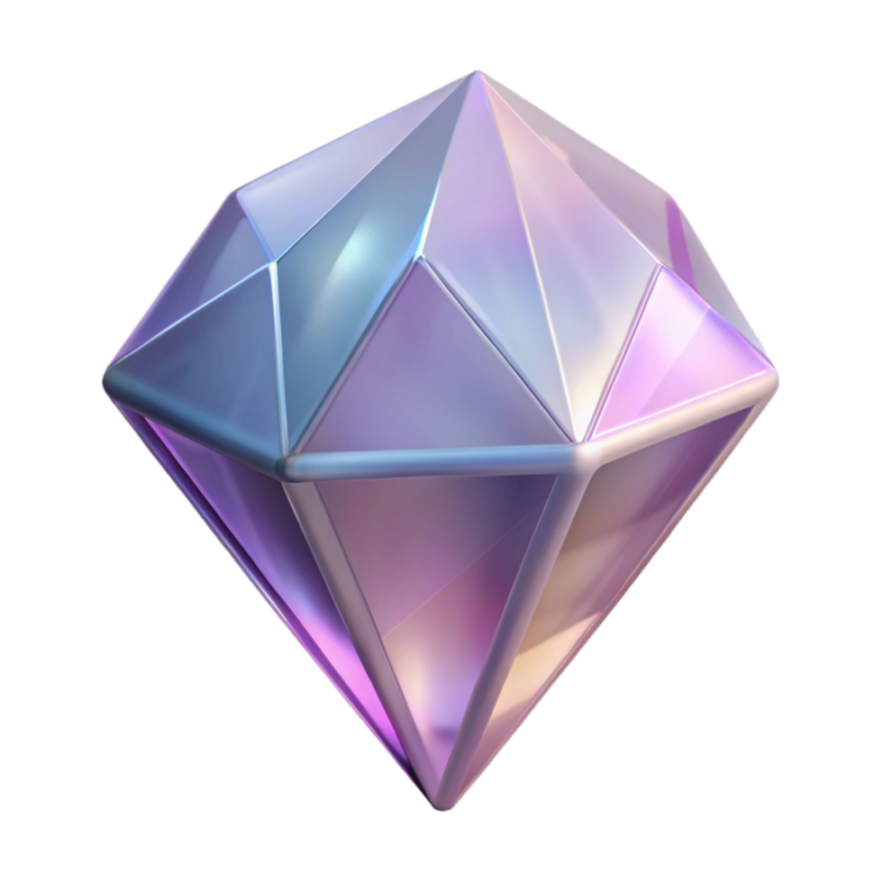 impressive contemporary Soft Edge Crystal Transparent Background Dreamlike Geometry Isolated png