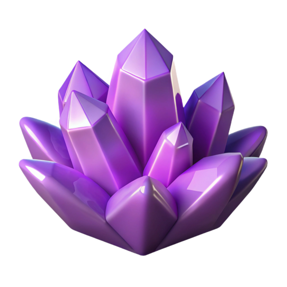 beautiful contemporary Soft Edges Crystallized Dream Cutout Isolated Geometric Shapes Transparent Background Purple genuine png