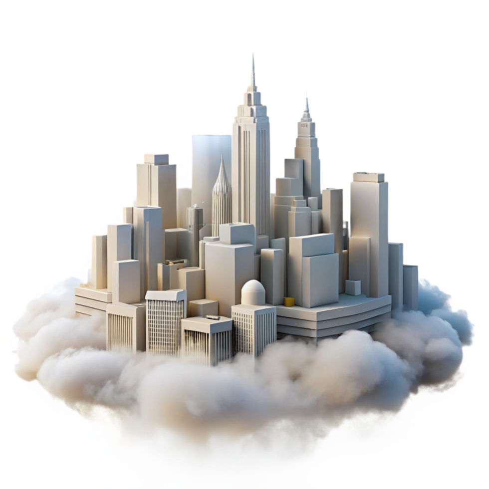 dramatic artistic Soft Focus City Skyline Cutout Fog Effect original png