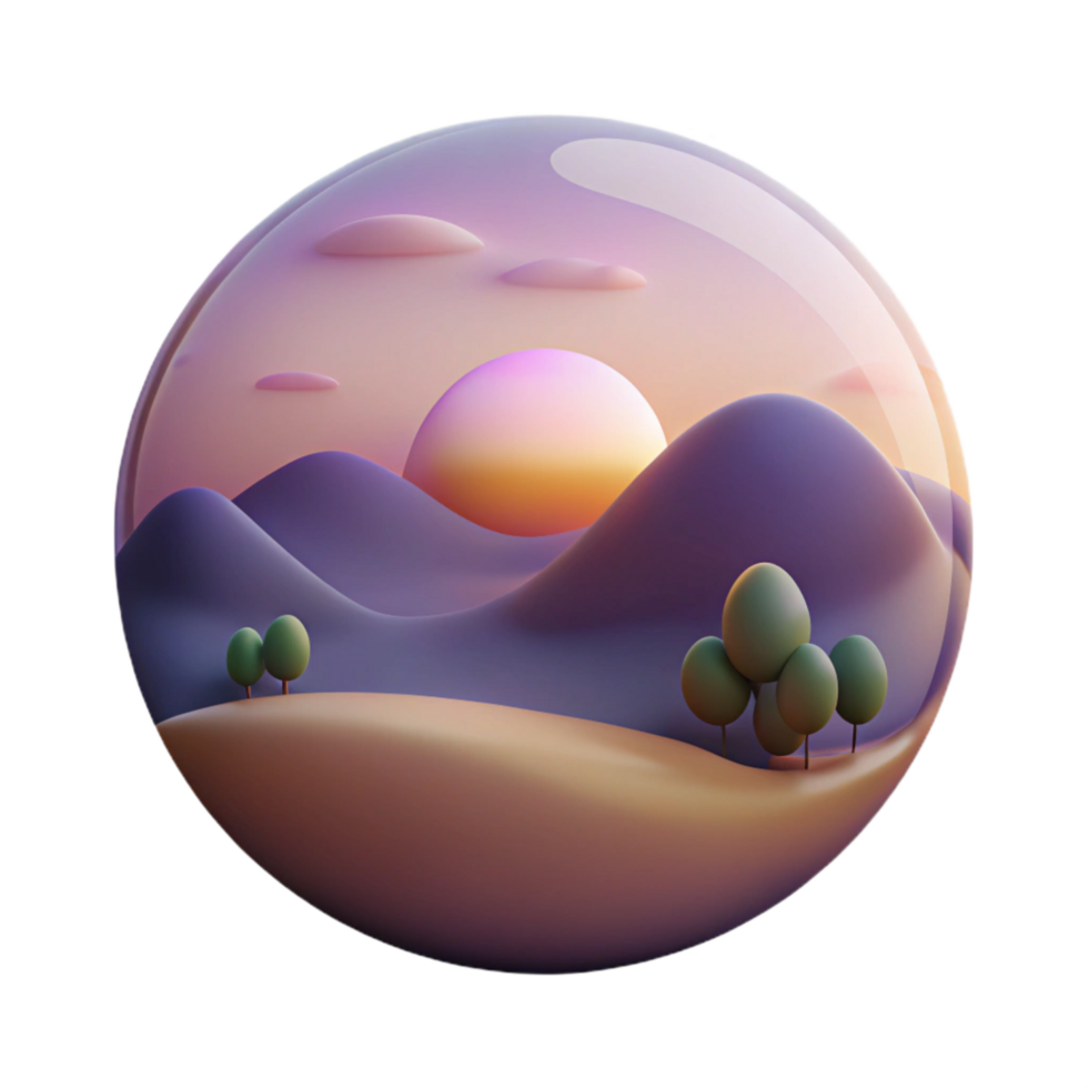 beautiful vintage Soft Focus Dusk Landscape Isolated Cutout detailed png