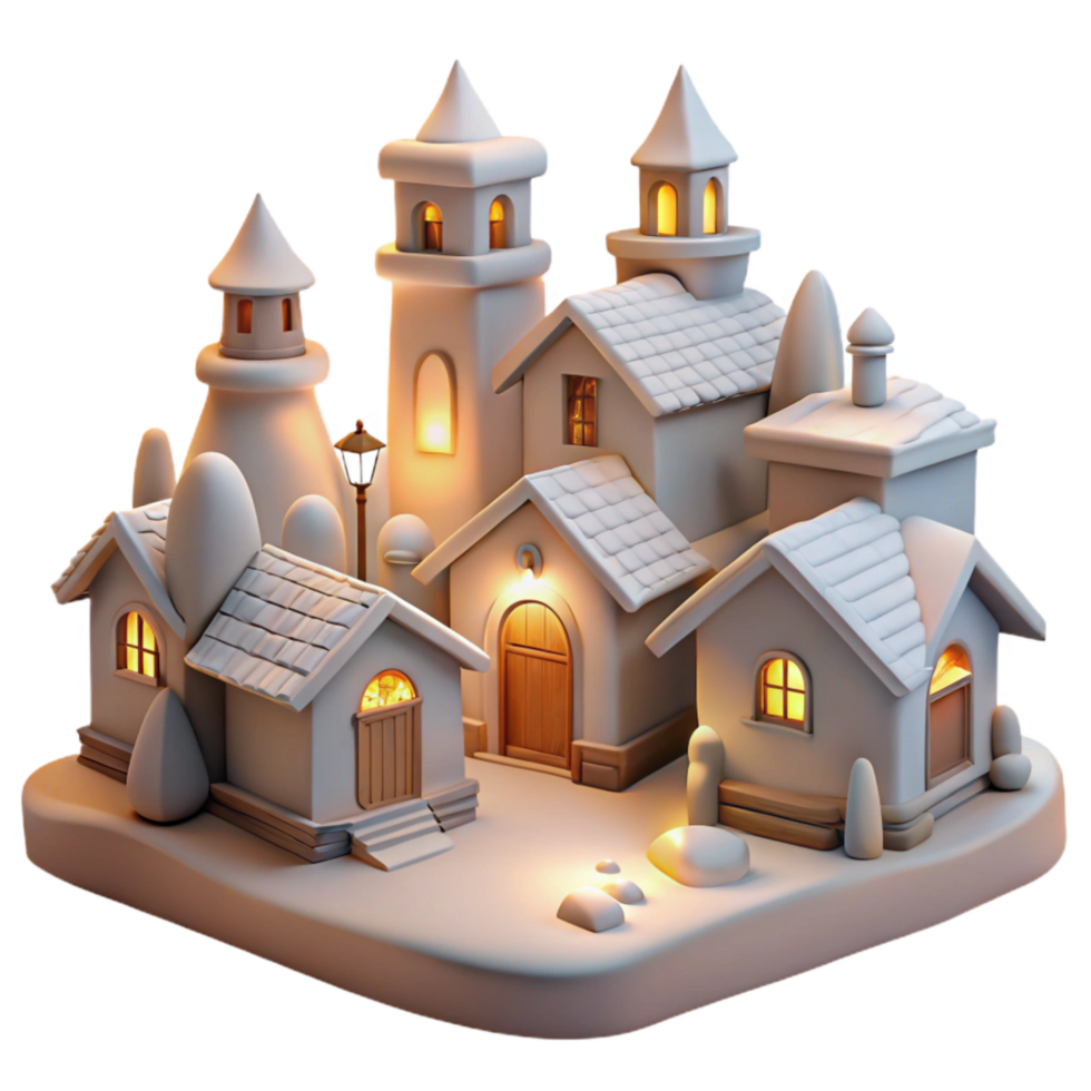 magnificent creative Soft Light Village Cutout Tranquil Vespera Atmosphere genuine png