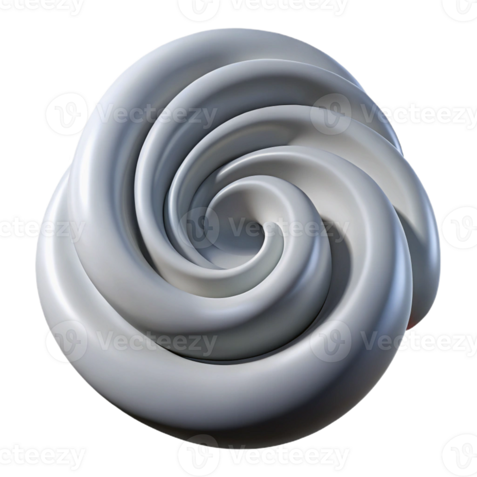 extraordinary contemporary Soft Wind Swirl Form Gray Isolated Transparent Background original png
