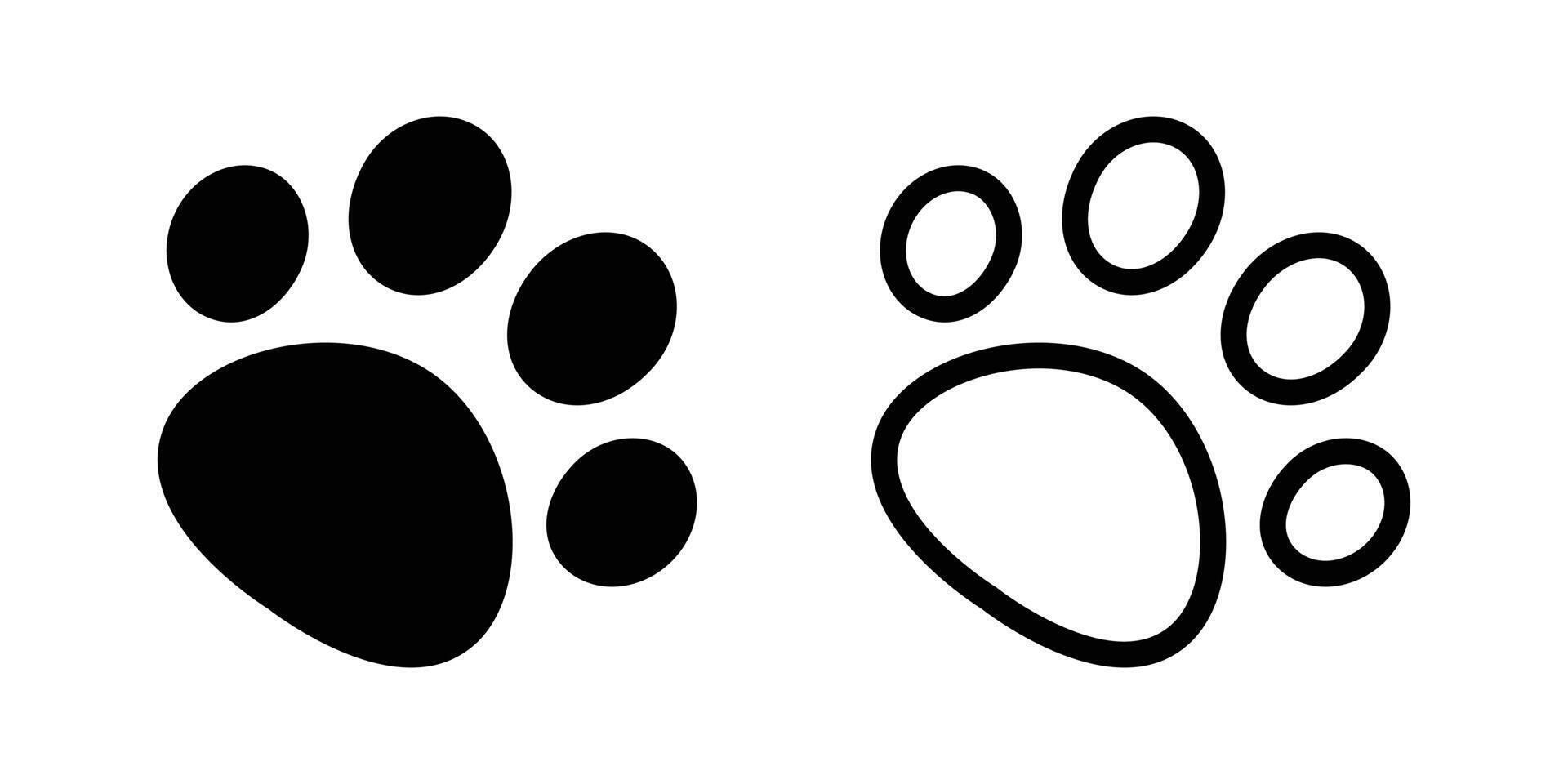 dog paw icon footprint cat kitten pet bear foot logo puppy cartoon symbol character shape illustration doodle clip art design vector