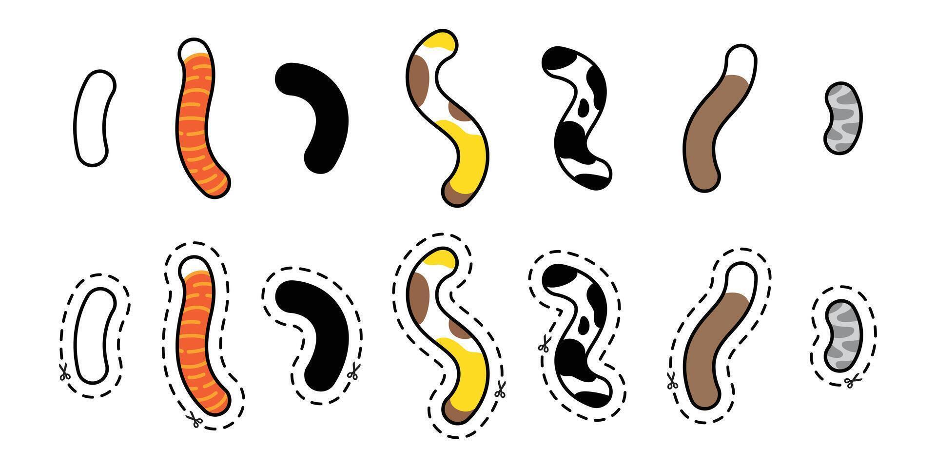cat tail kitten icon calico neko pet cartoon character symbol sticker illustration clip art isolated design vector