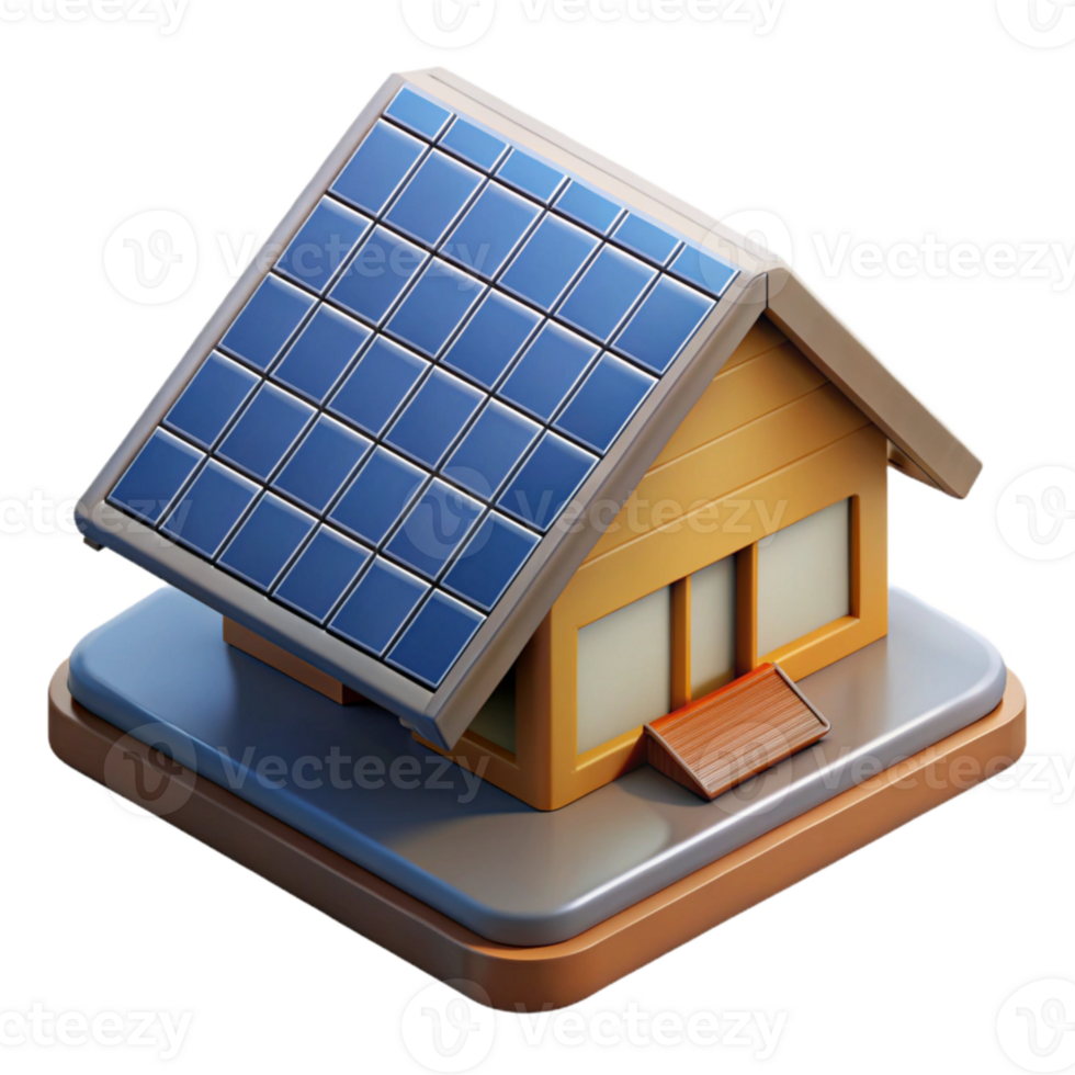 elegant creative Solar Panel Rooftop Installation Isolated png