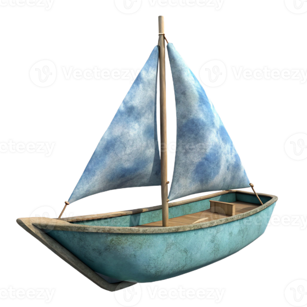 vibrant traditional Solitary Sailboat Isolated Under a Bright Cloudy Sky genuine png