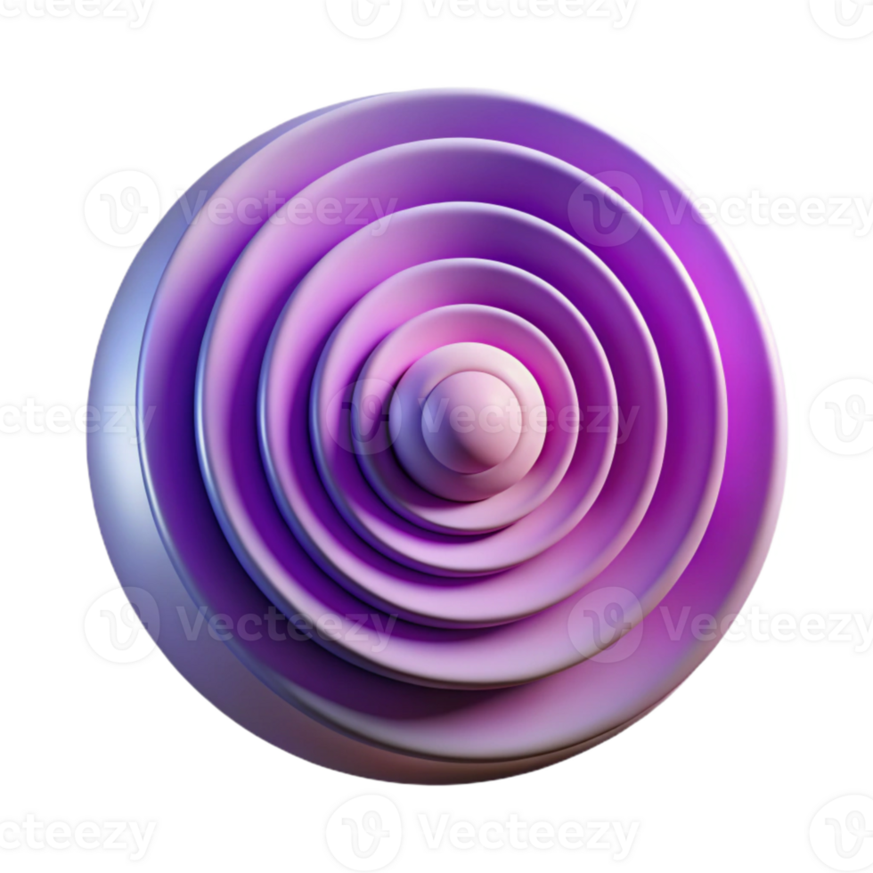 serene creative Soundwave Expanding Circles Isolated with Radial Gradient png
