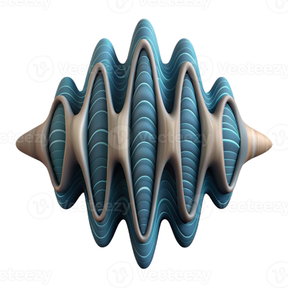 magnificent artistic Soundwave Interfering Waves Cutout with Complex Pattern authentic png
