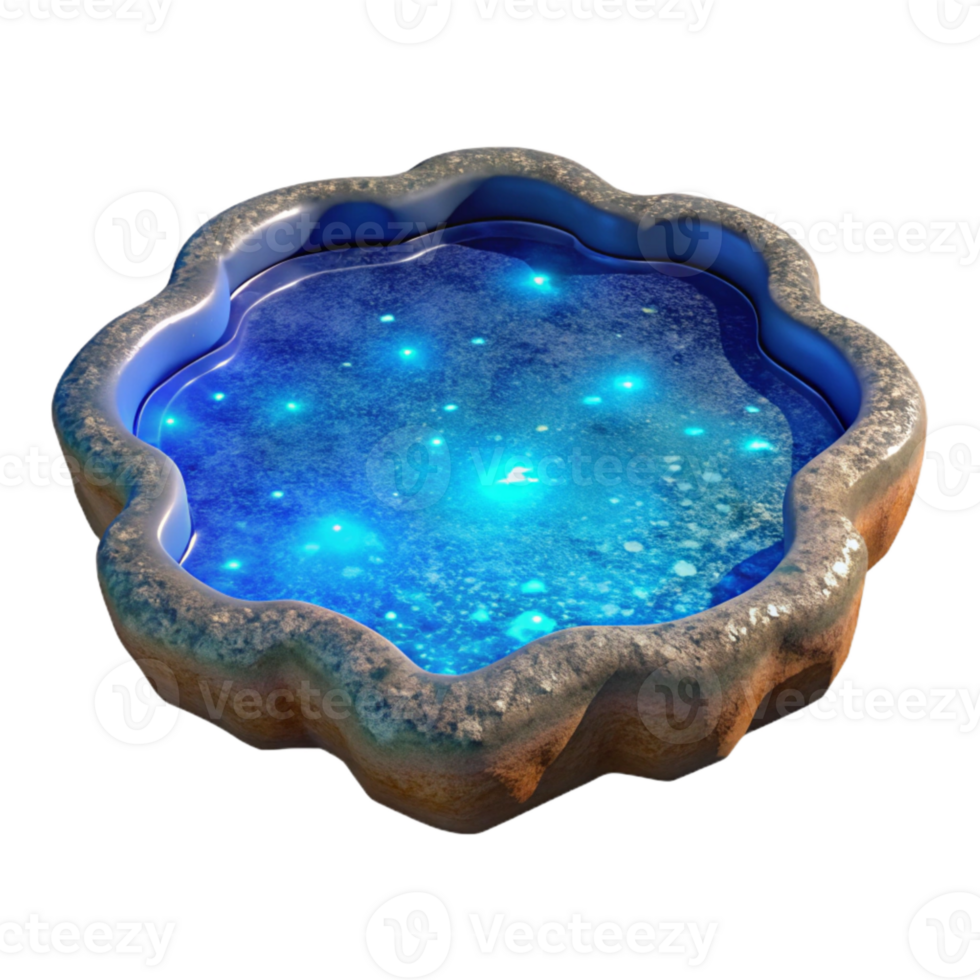 dramatic artistic Sparkling Lagoon Isolated Blue Bioluminescence png