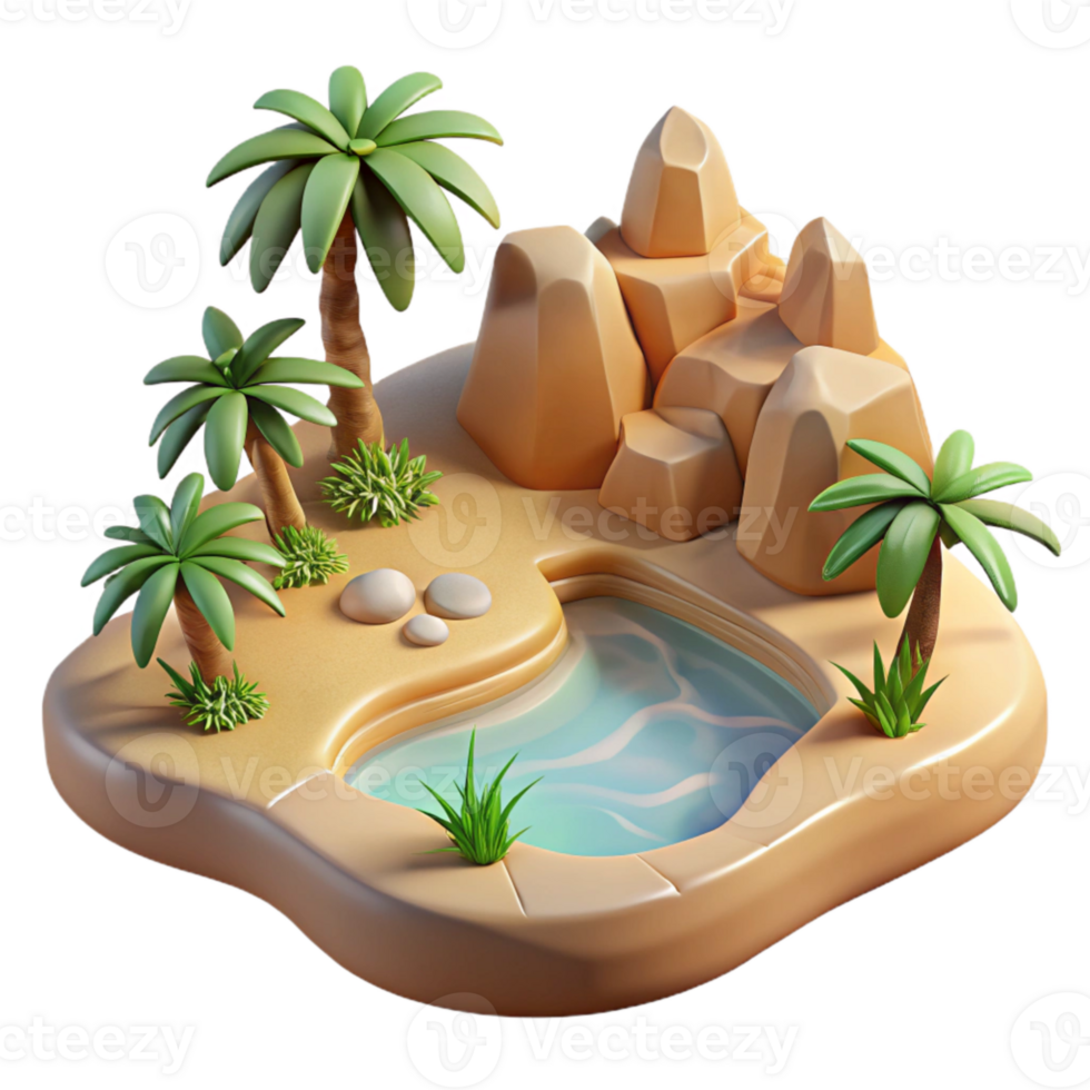 extraordinary artistic Sparkling Oasis Cutout Desert Gorge Isolated Element png