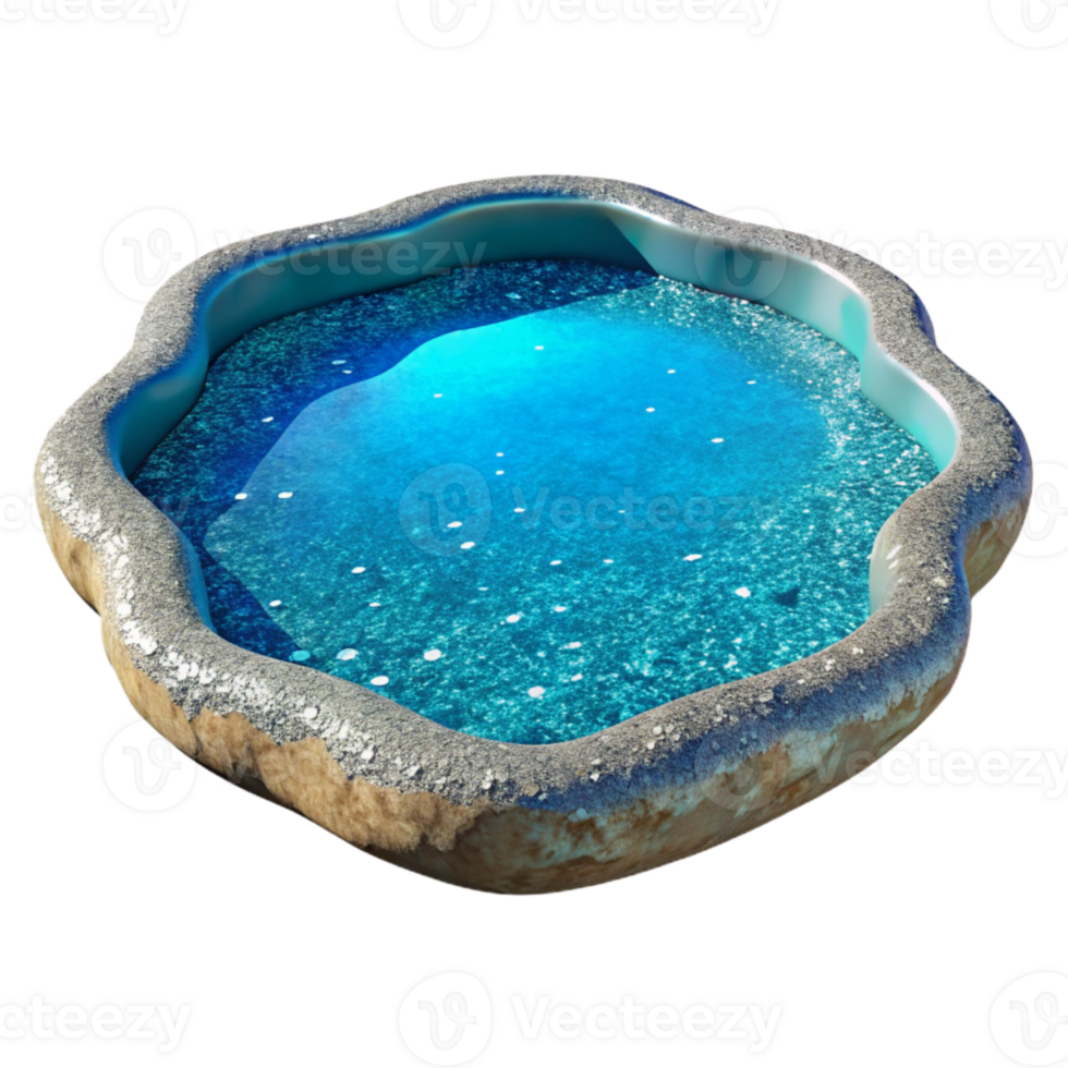 serene contemporary Sparkling Lagoon Transparent Background Blue Tones authentic png