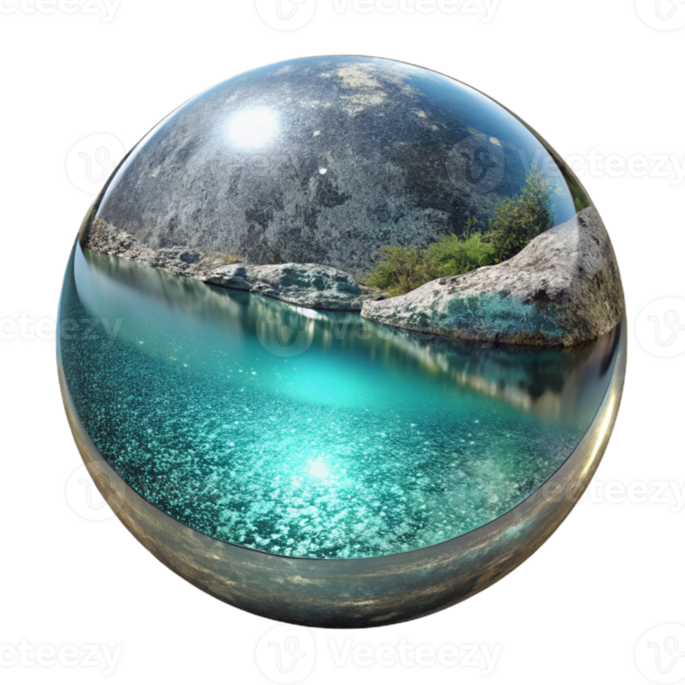 dramatic modern Sparkling Lagoon Reflection Transparent Background authentic png