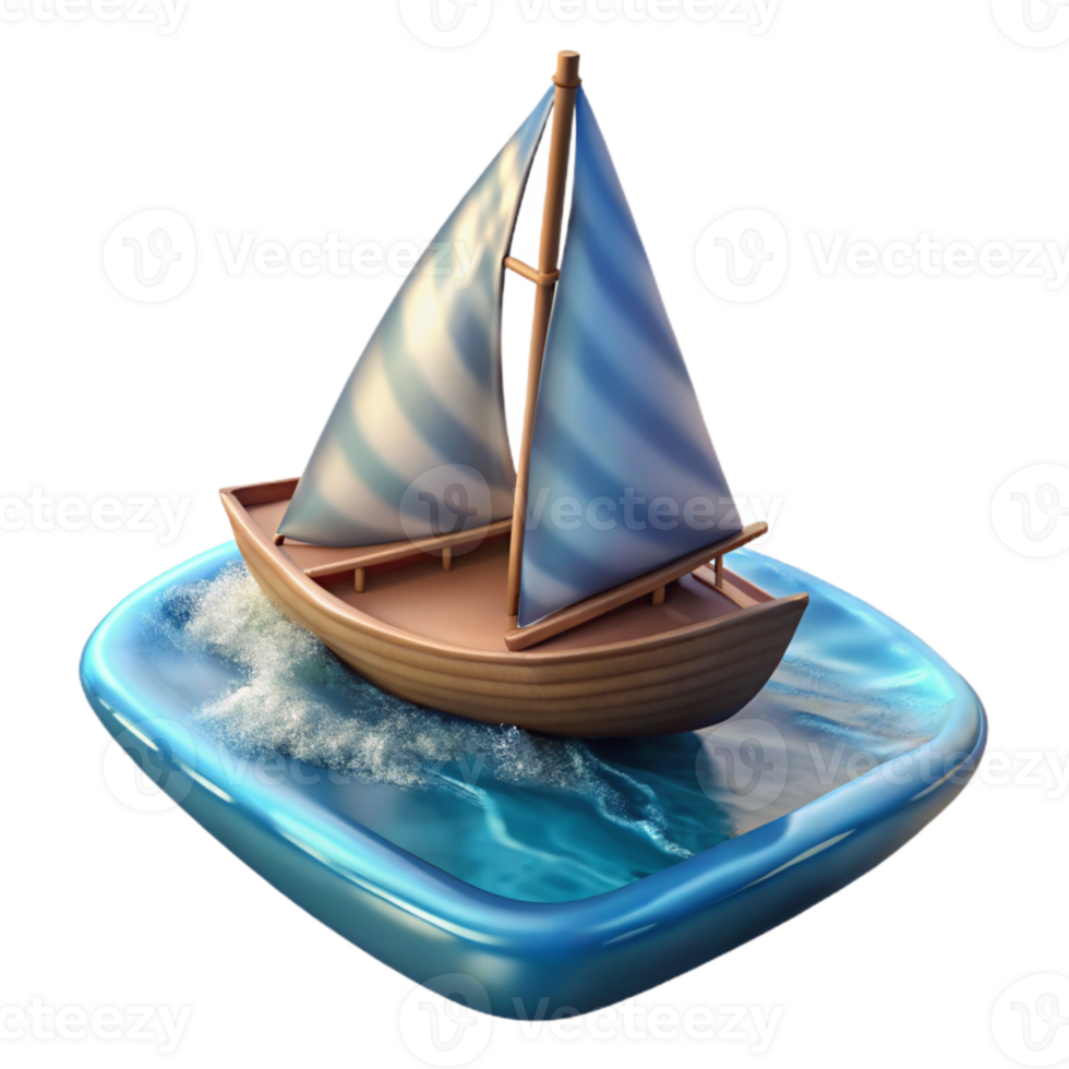 magnificent artistic Speeding Sailboat Cutout with Blurred Water Transparent Background premium png