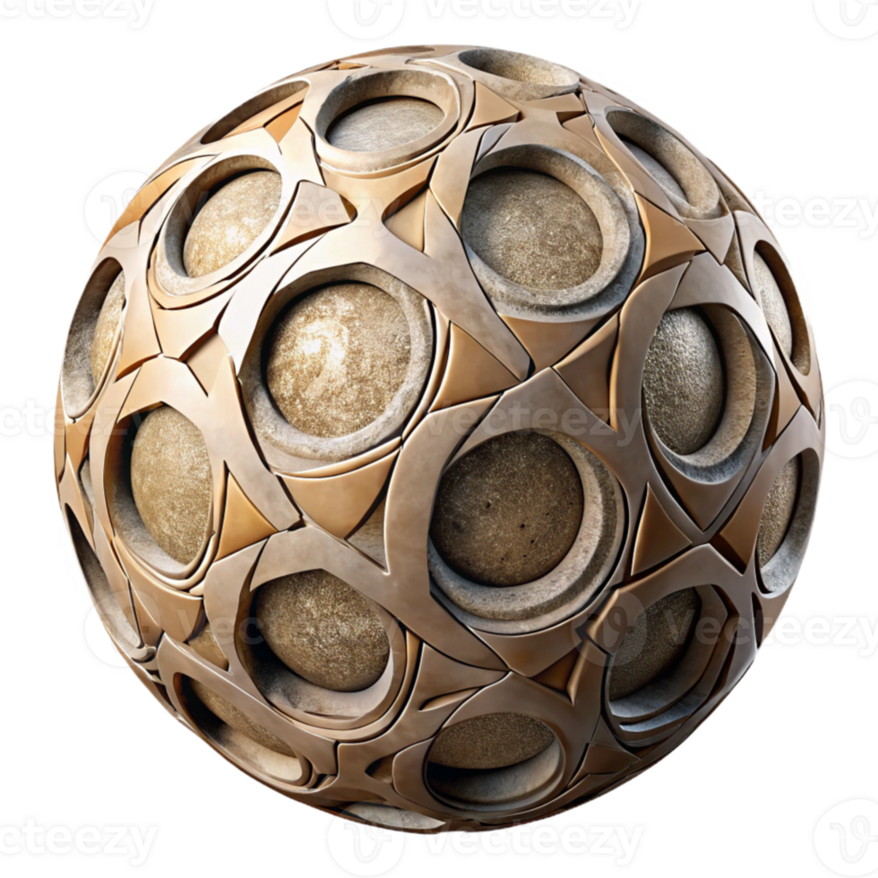 dramatic vintage Sphere Background Cutout Element with Geometric Design png