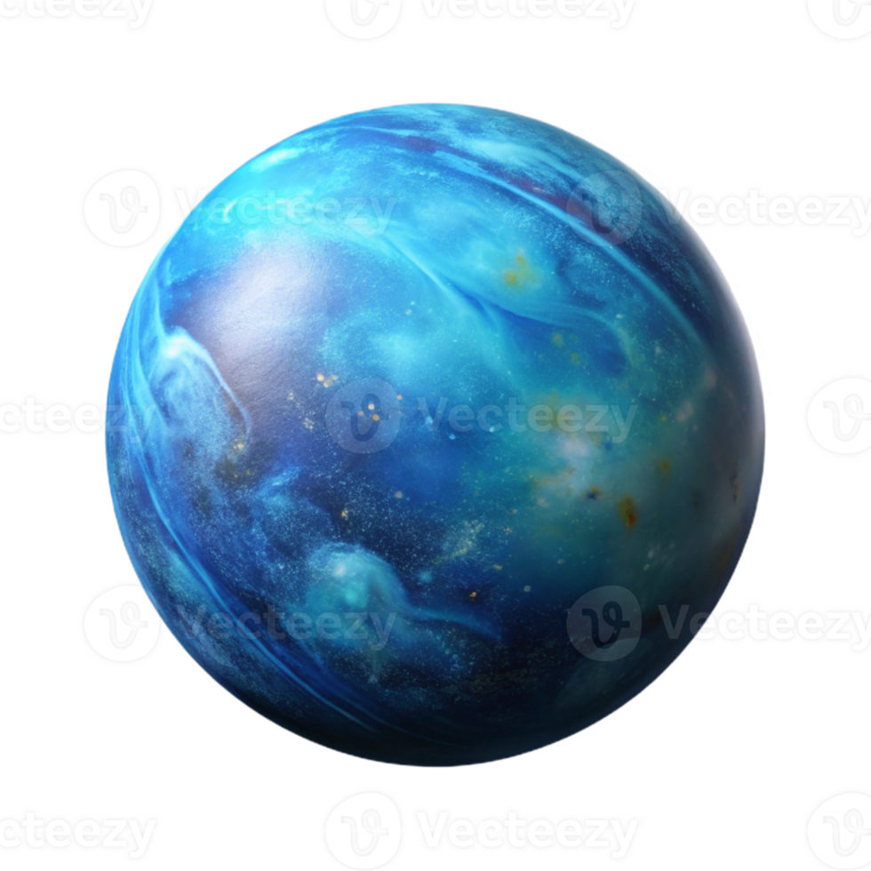 serene modern Spinning Cosmic Sphere Isolated with Blue Nebula premium png