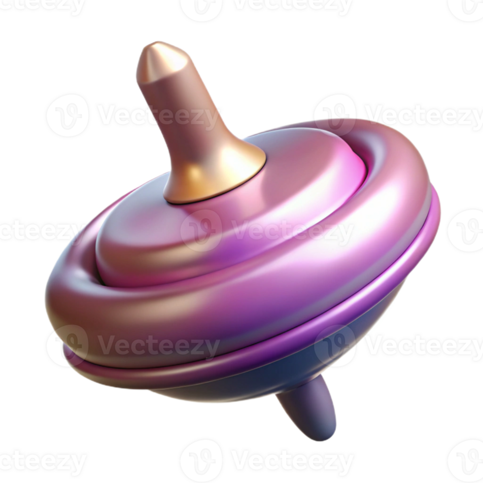 vibrant modern Spinning Top in Perpetual Motion Cutout Transparent Background png