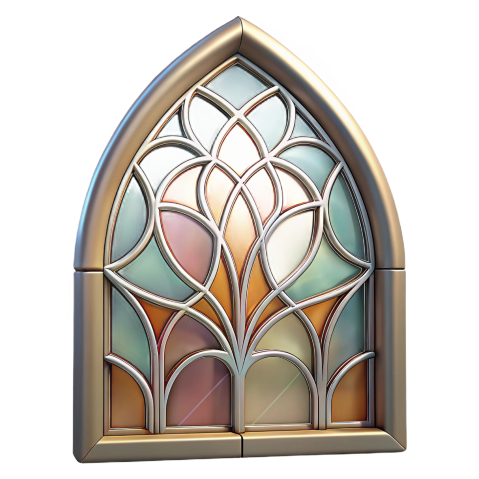 stunning modern Stained Glass Art Nouveau Design Transparent Cutout high quality png