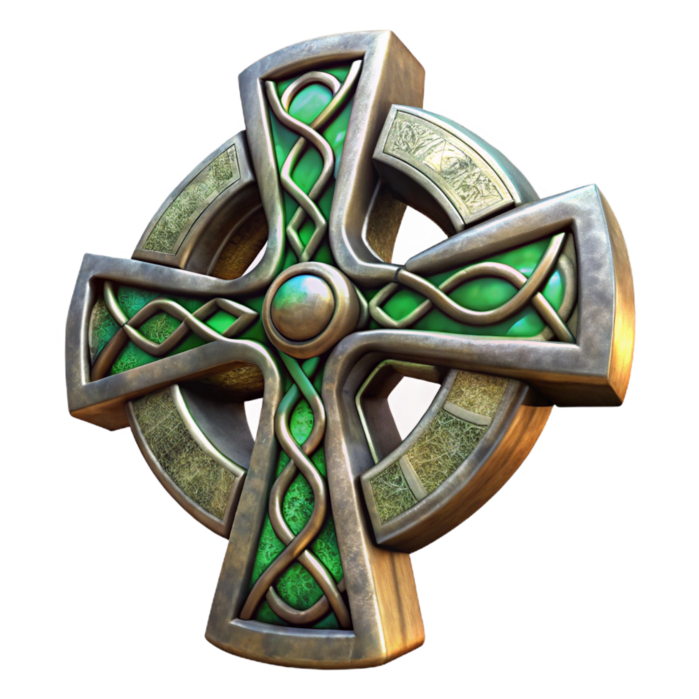 stunning creative Stained Glass Celtic Cross Isolated Background png