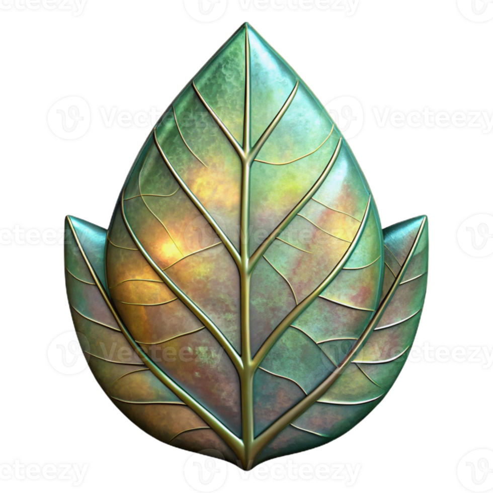 impressive rustic Stained Glass Leaf Pattern Isolated Background premium png