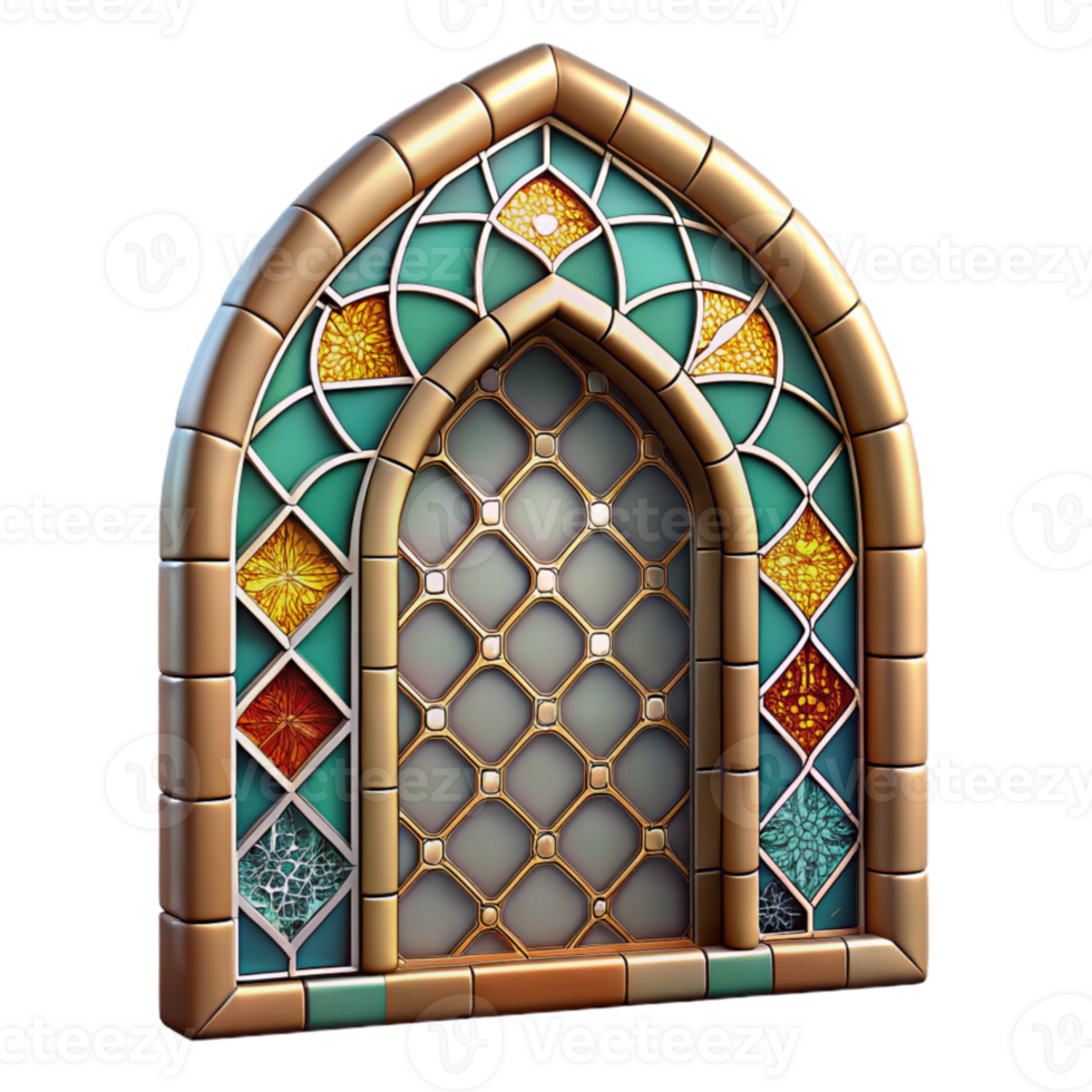 elegant classic Stained Glass Mosaic Border Isolated Background high resolution png
