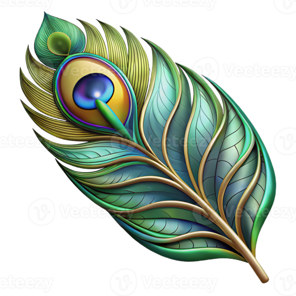 vibrant rustic Stained Glass Peacock Feather Transparent Cutout authentic png