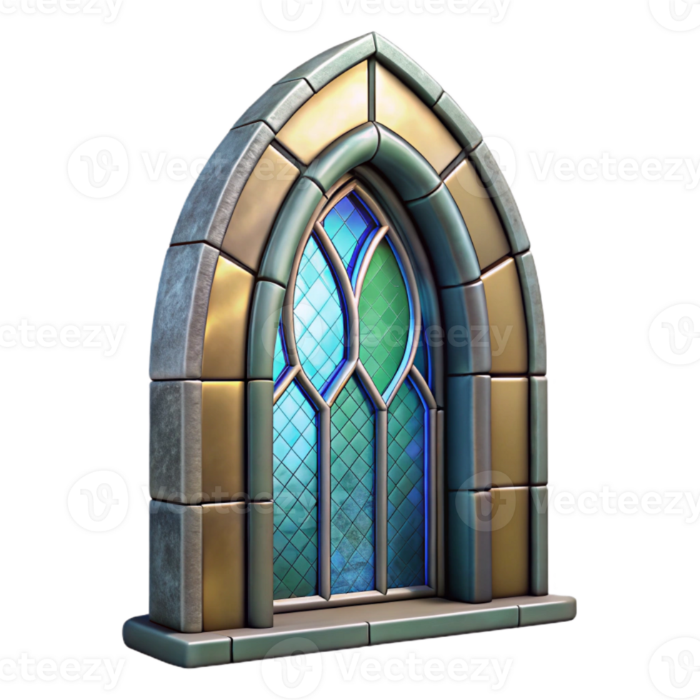 beautiful classic Stained Glass Window Arch Transparent Background original png