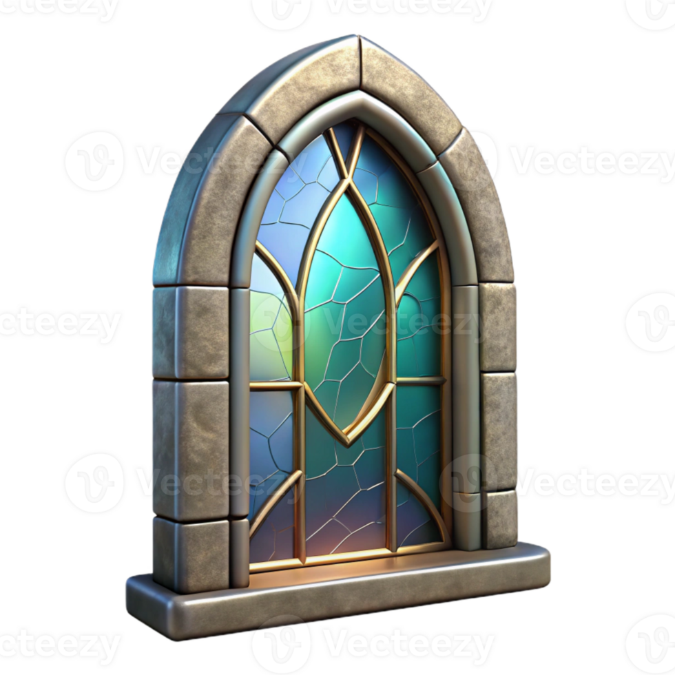 extraordinary abstract Stained Glass Window Arch Transparent Background authentic png