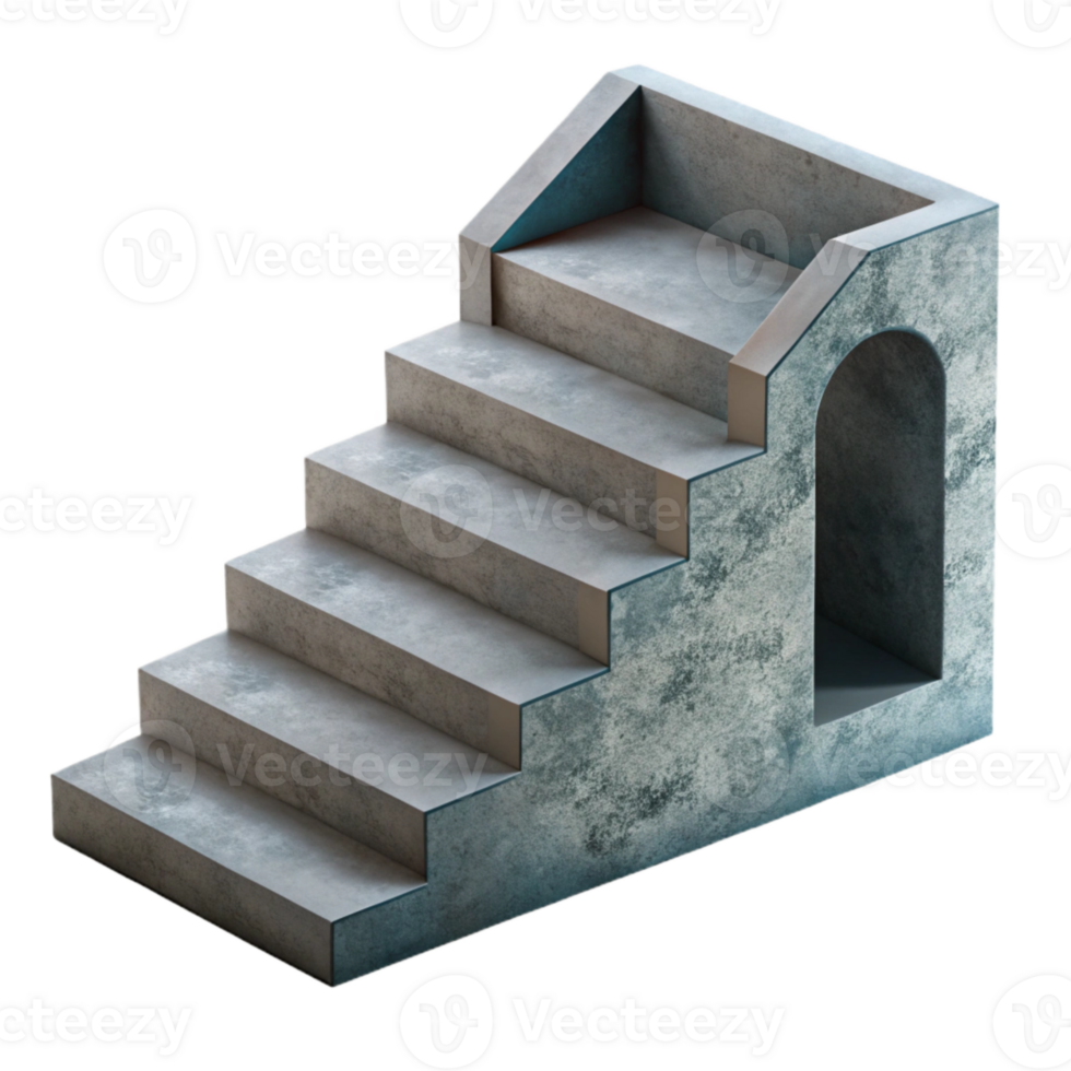 vibrant creative Staircase Shadow Detail Cutout Isolated detailed png