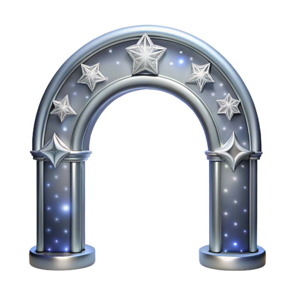 vibrant minimalist Starlight Arch Transparent Elegant Silver Design exclusive png