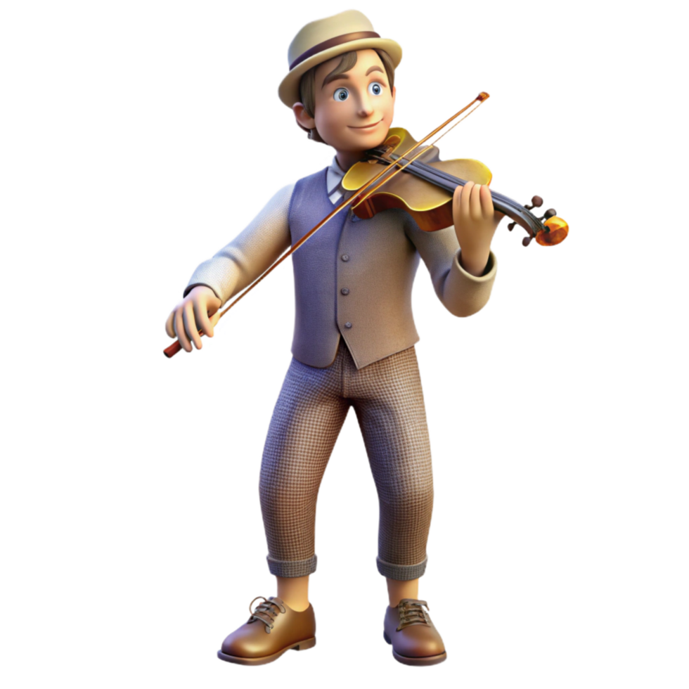 wonderful modern Starlight Violinist Isolated Dynamic Pose detailed png