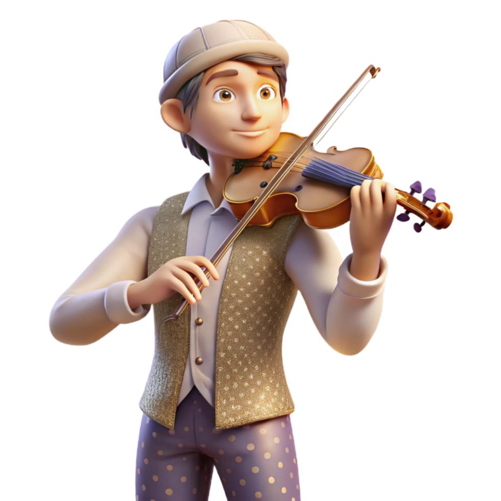 elegant abstract Starlight Violinist Isolated Dynamic Pose genuine png