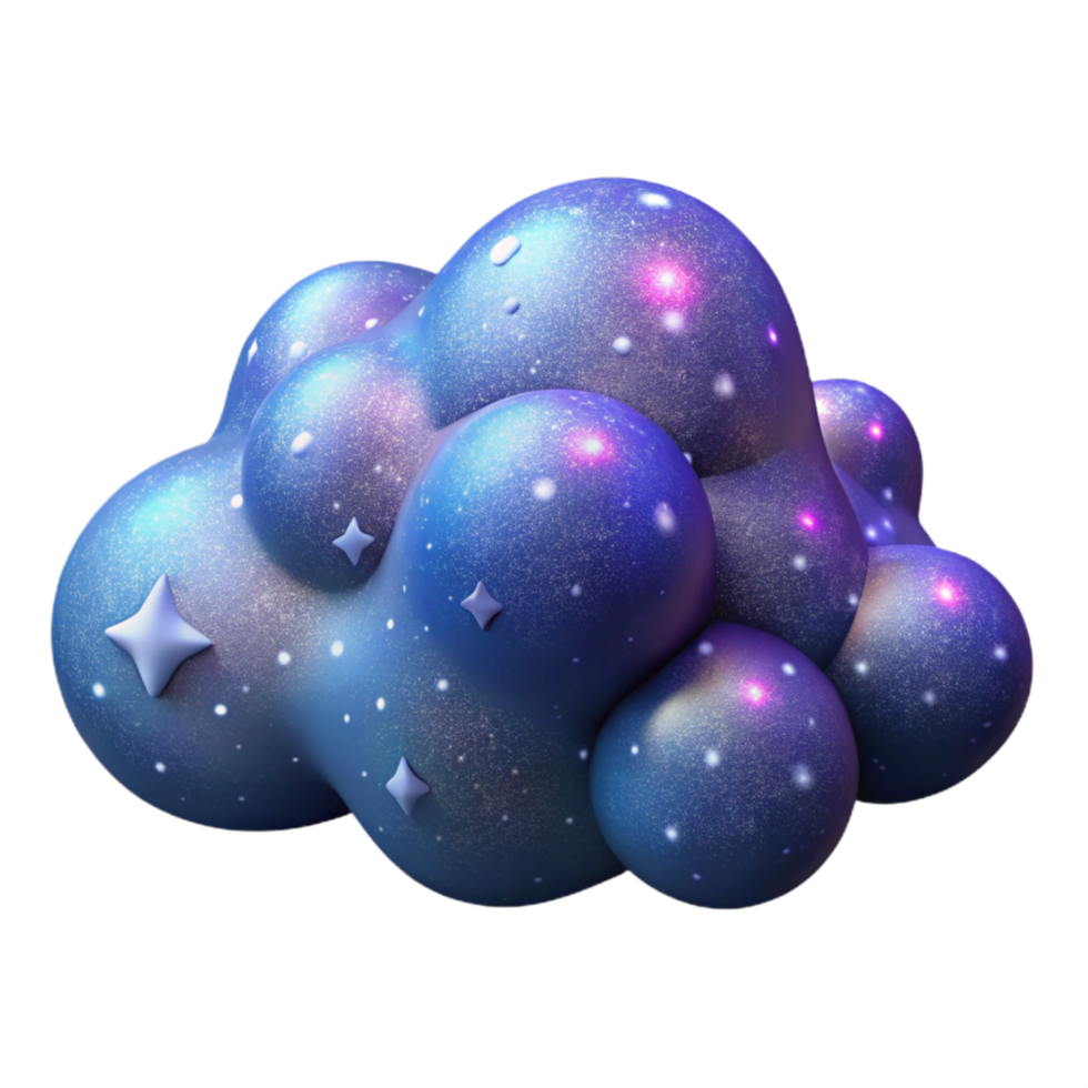 serene abstract Starry Expanse Cutout with Vibrant Purple Nebula premium png