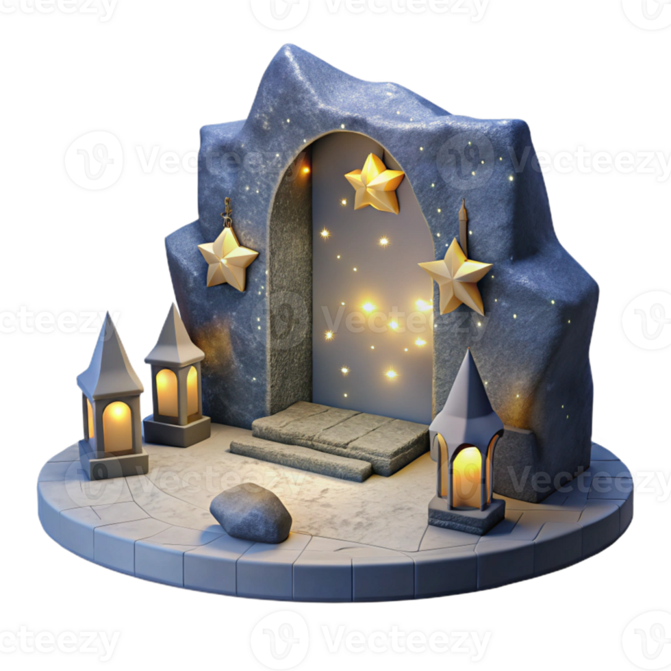 serene creative Starry Expanse Scene Isolated with Deep Shadows genuine png