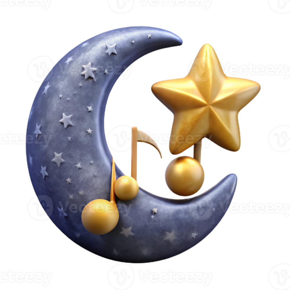elegant rustic Starry Night Music Cutout with Transparent Background png