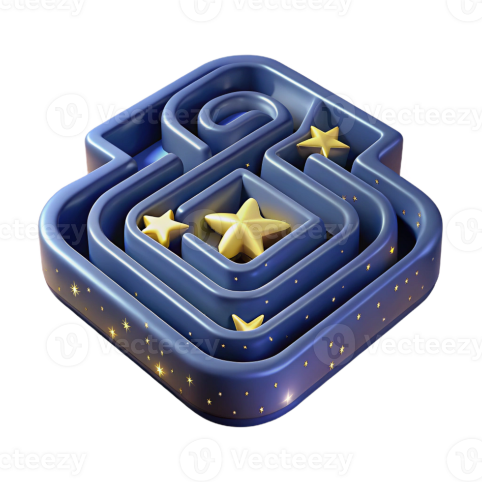 vibrant rustic Starry Sky Luminari Maze Isolated Cutout Element professional png