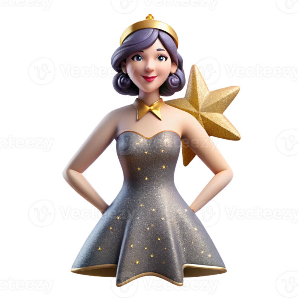 extraordinary creative Starry Songstress Cutout with Elegant Silhouette high resolution png