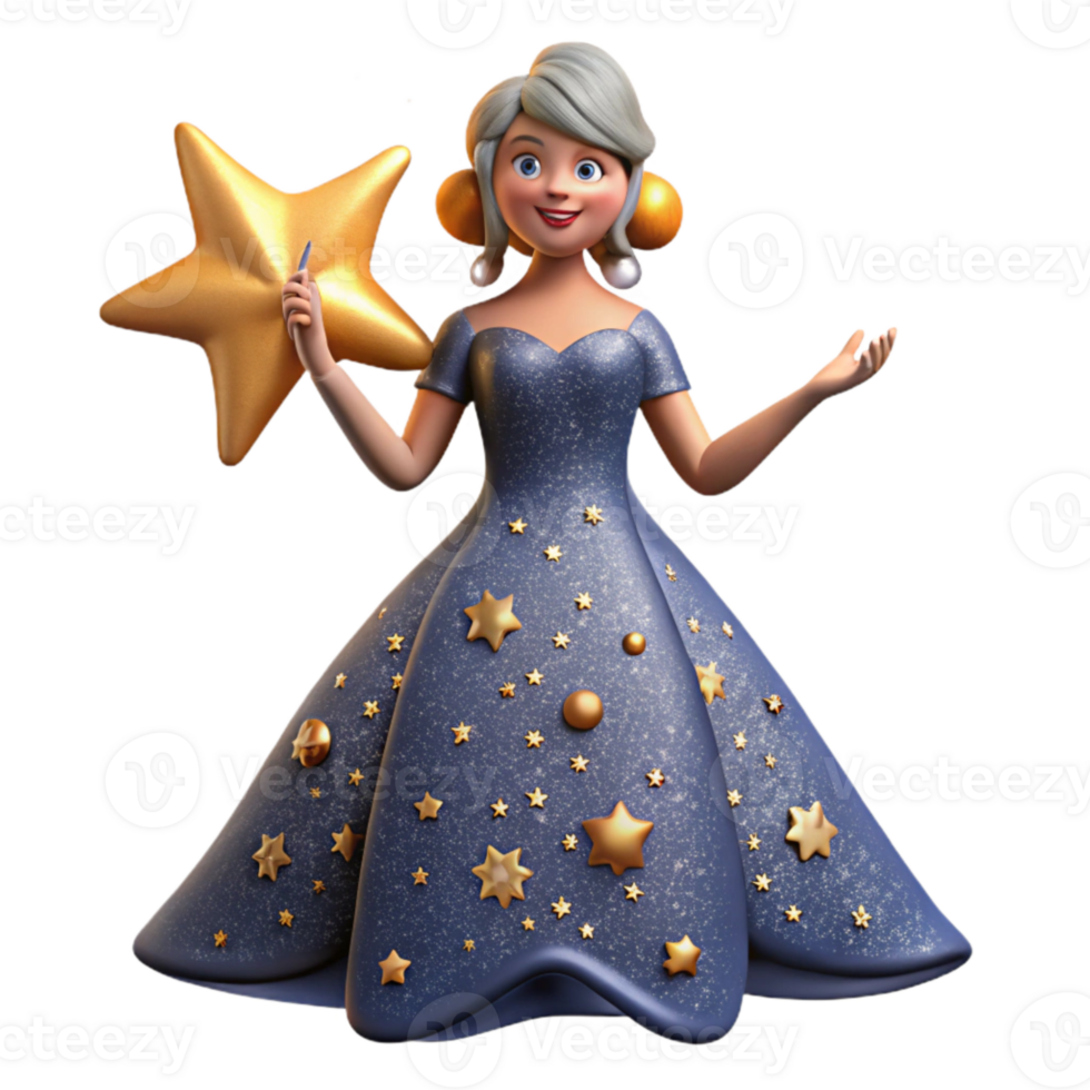 serene modern Starry Songstress Cutout with Elegant Silhouette professional png