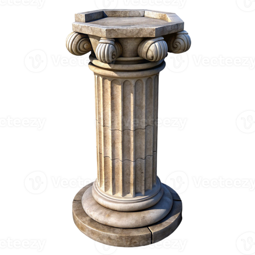 vibrant vintage Stone Cathedral Column Transparent Background Detailed Texture high resolution png