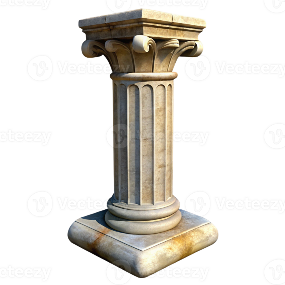vibrant minimalist Stone Cathedral Column Transparent Background Detailed Texture detailed png