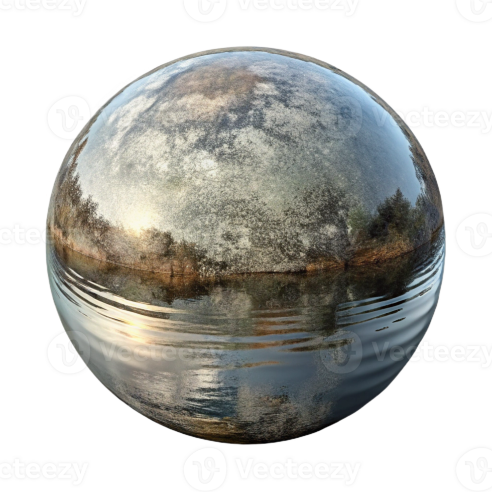 magnificent vintage Still Lake Surface Reflection Transparent Background high resolution png