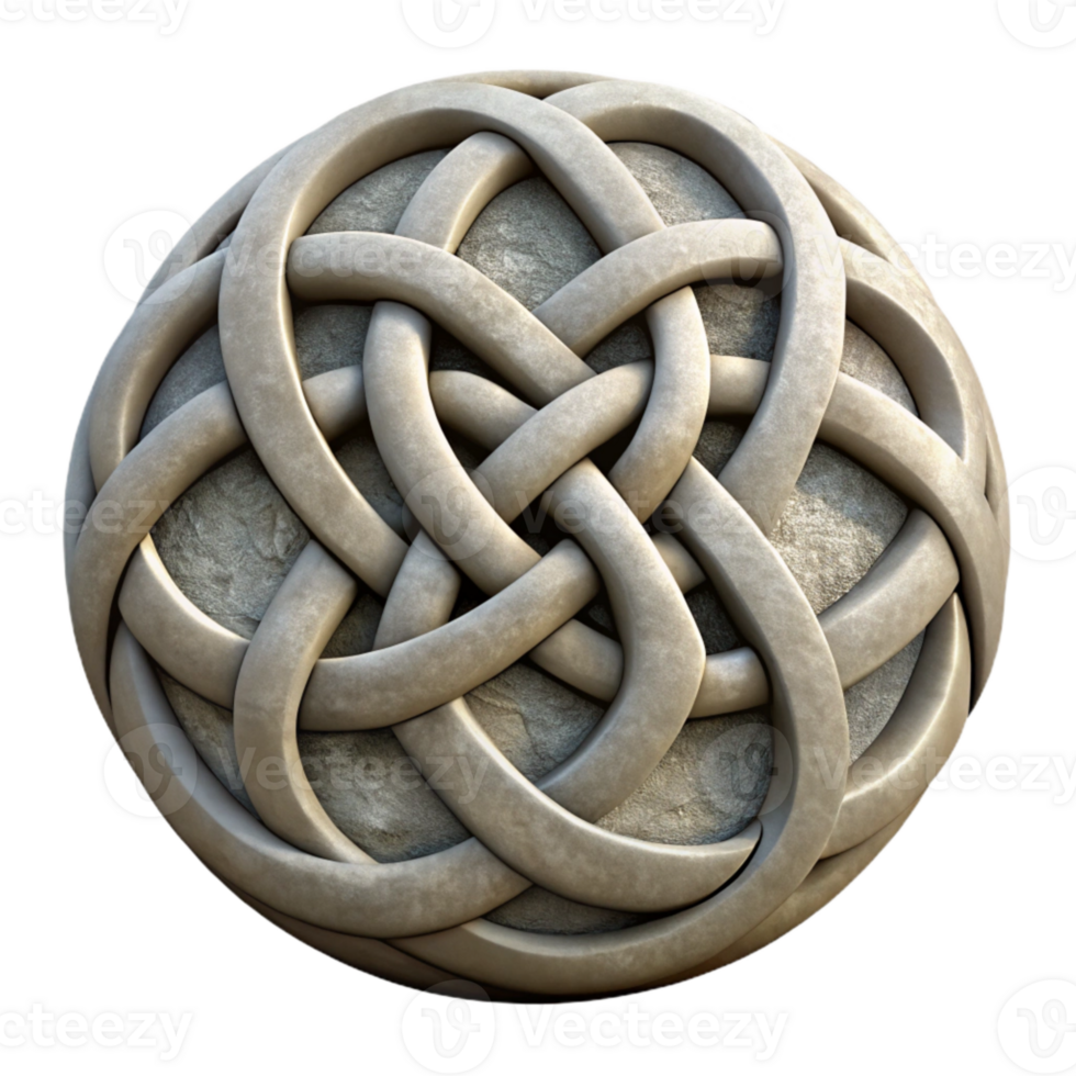 dramatic modern Stone Carving Transparent Background with Celtic Knotwork original png