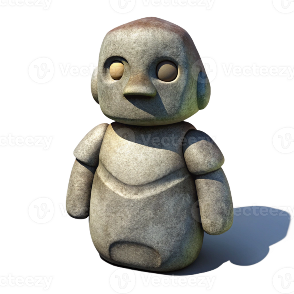 beautiful traditional Stone Idol Isolated with Dramatic Shadow Effect high resolution png